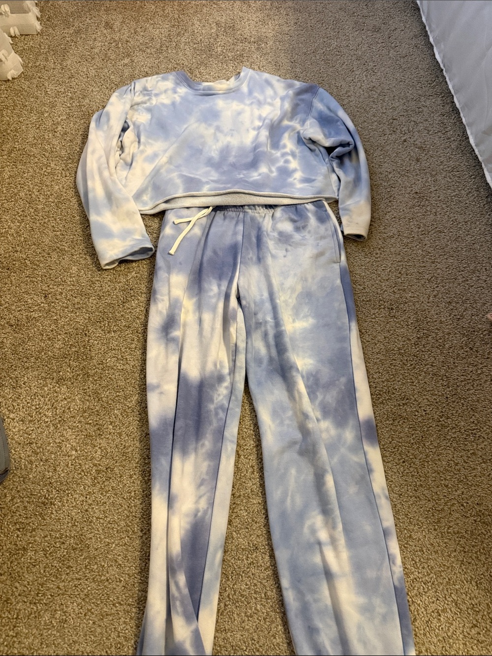 GB girls Light Blue & White Tie-Dye Sweatshirt and Joggers Set